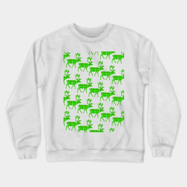 GREEN Plaid Reindeer Ugly Holiday Sweater. Crewneck Sweatshirt by SartorisArt1